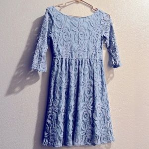 Baby blue, 3/4 sleeve, Color Me Bad bridesmaid dress. Worn once.